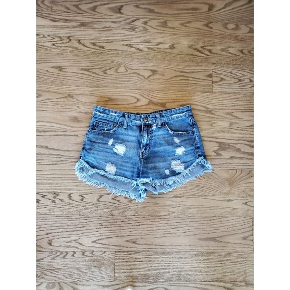 Free People Womens 27 Distressed Denim Short EUC